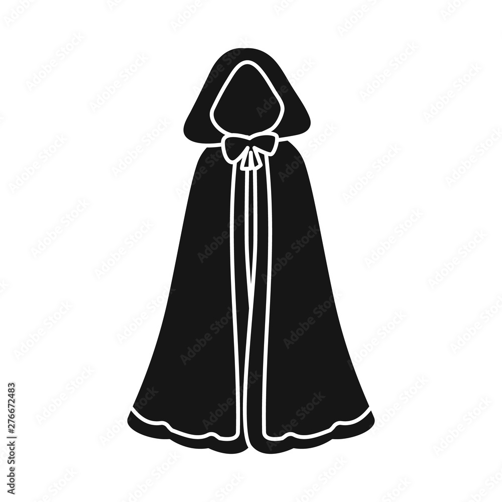 Vector illustration of cape and princess icon. Set of cape and queen stock vector illustration.