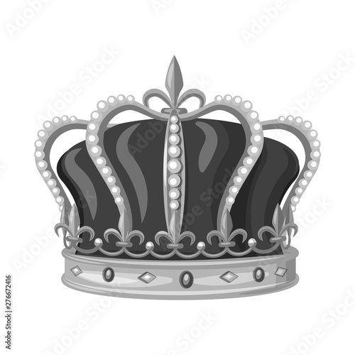 Isolated object of jewel and vip sign. Collection of jewel and nobility stock vector illustration.