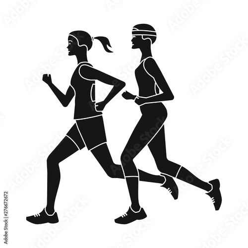 Vector design of health and fitness icon. Set of health and sprint stock vector illustration.