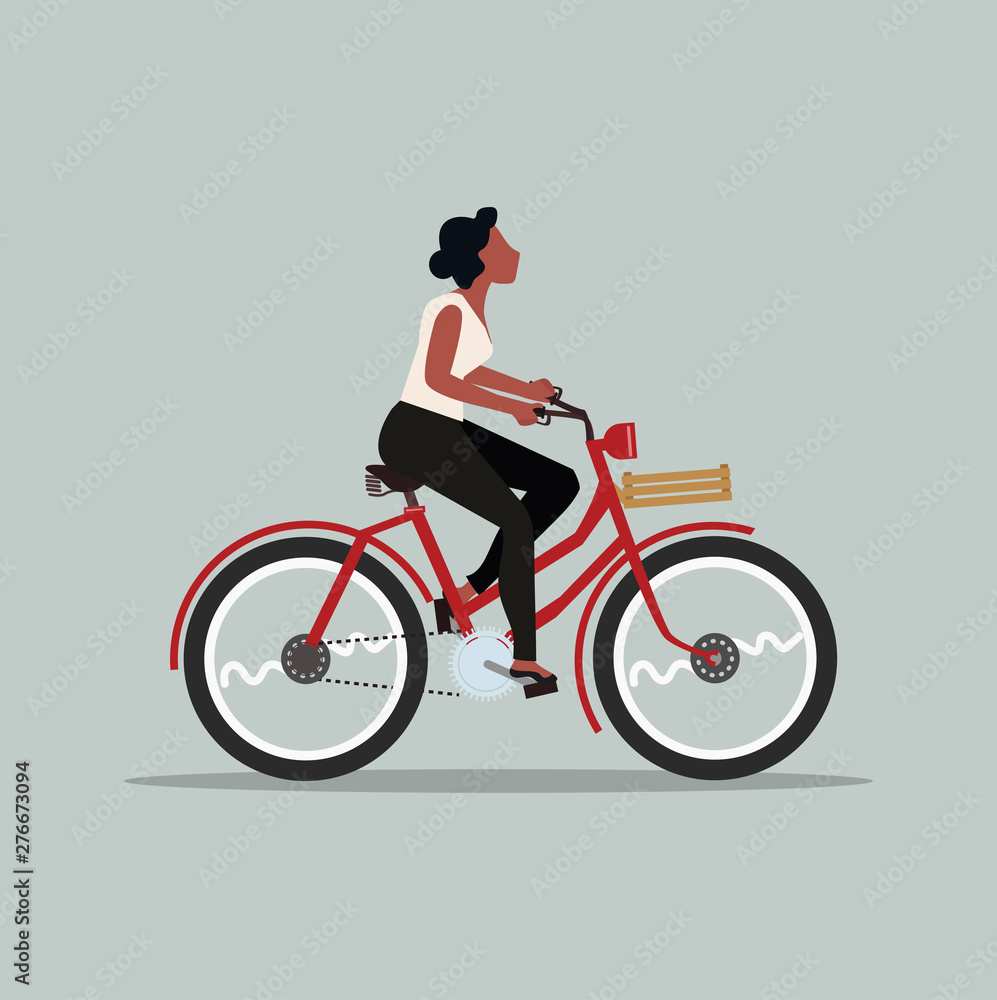 woman riding a bicycle vector woman riding a bicycle vector