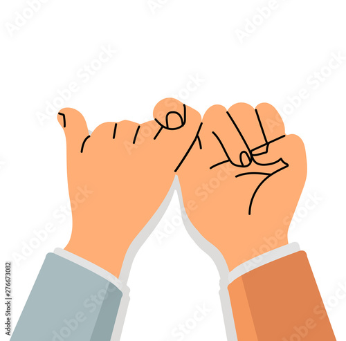promise hands sign flat design