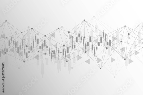 Stock market or forex trading graph. Chart in financial market vector illustration Abstract finance background.