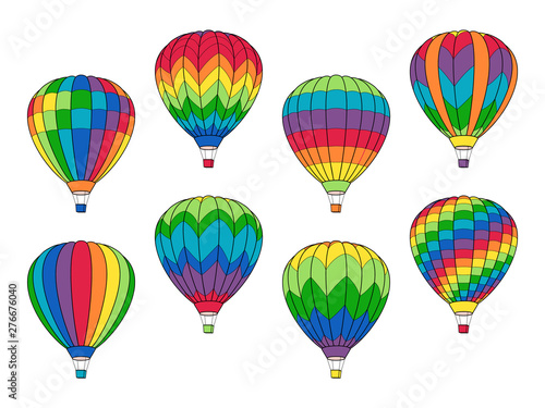 Set of Air Ballon Icons isolated on White © Marina