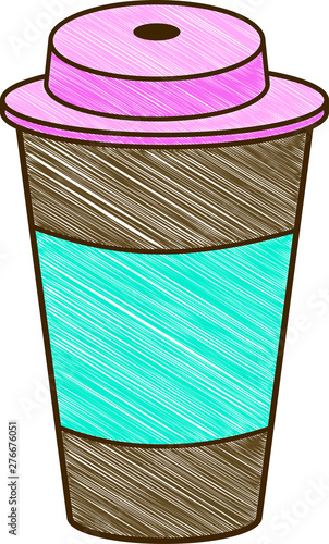 take away coffee cup icon, disposable plastic or polystyrene beverage sign, flat thin line style vector clipart from a set, classic takeout paper cup isolated on white background, eps 10 clip art