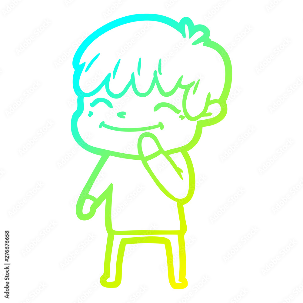 cold gradient line drawing cartoon happy boy cold gradient line drawing cartoon happy boy
