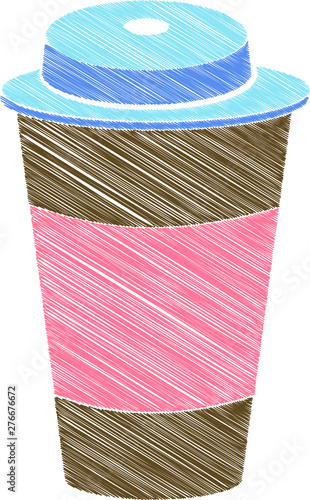 take away coffee cup icon, disposable plastic or polystyrene beverage sign, flat thin line style vector clipart from a set, classic takeout paper cup isolated on white background, eps 10 clip art