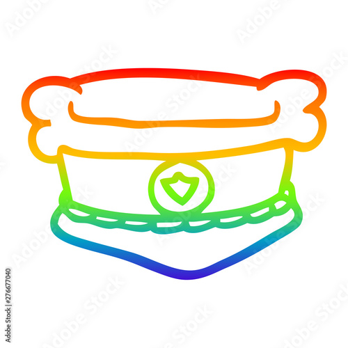 rainbow gradient line drawing cartoon fire chiefs hat