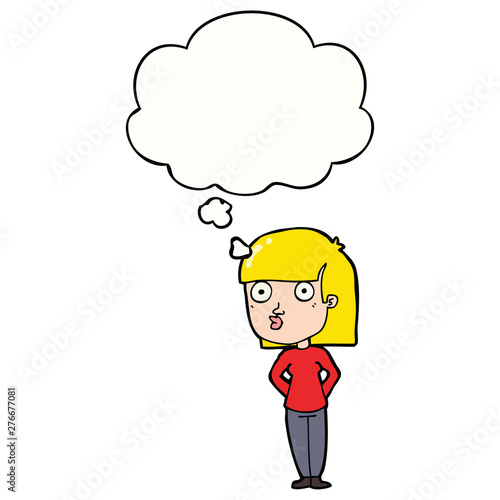 Wallpaper Mural cartoon woman staring and thought bubble Torontodigital.ca