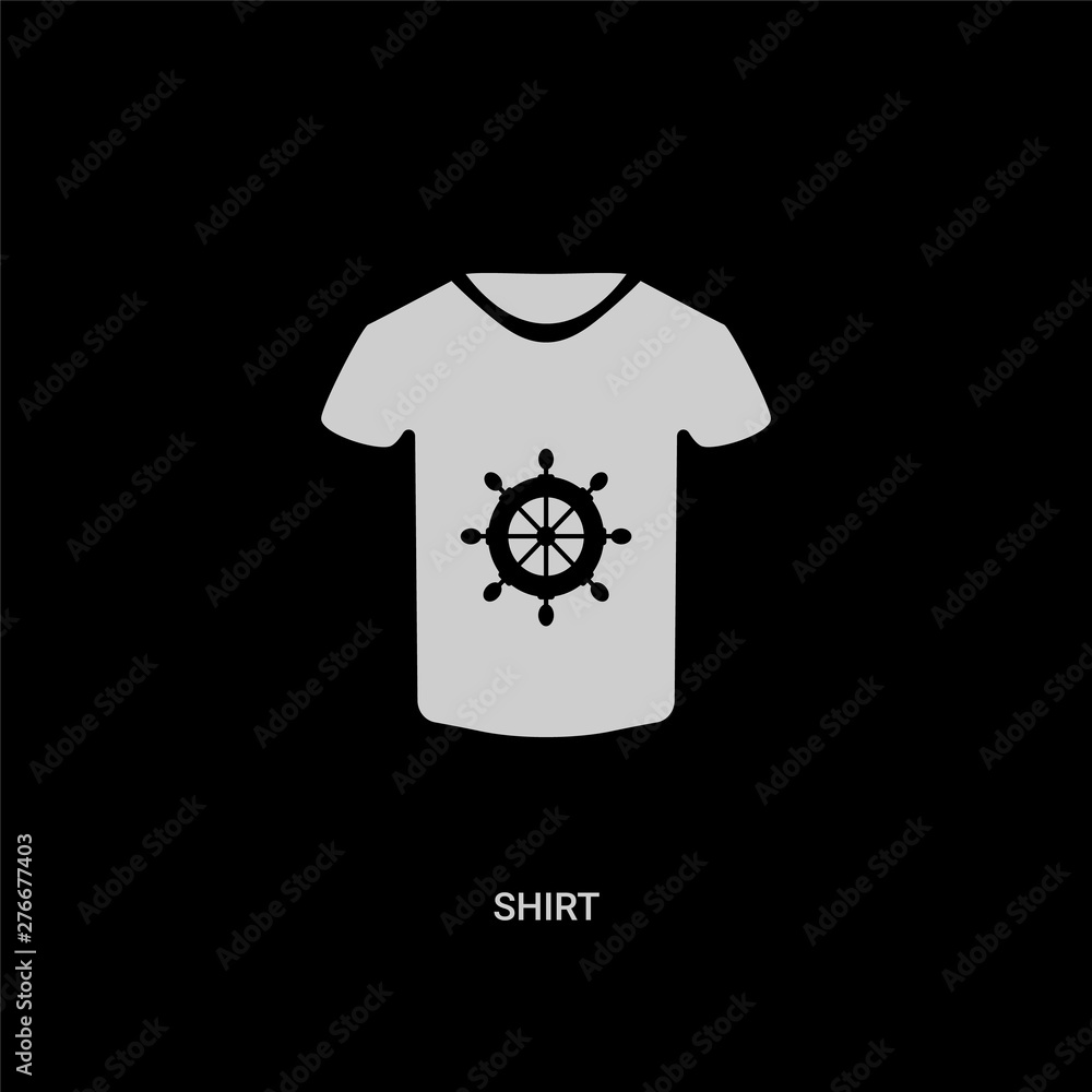 white shirt vector icon on black background. modern flat shirt from nautical concept vector sign symbol can be use for web, mobile and logo. white shirt vector icon on black background. modern flat shirt from nautical concept vector sign symbol can be use for web, mobile and logo.