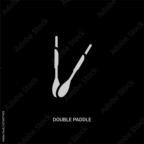 white double paddle vector icon on black background. modern flat double paddle from nautical concept vector sign symbol can be use for web, mobile and logo.