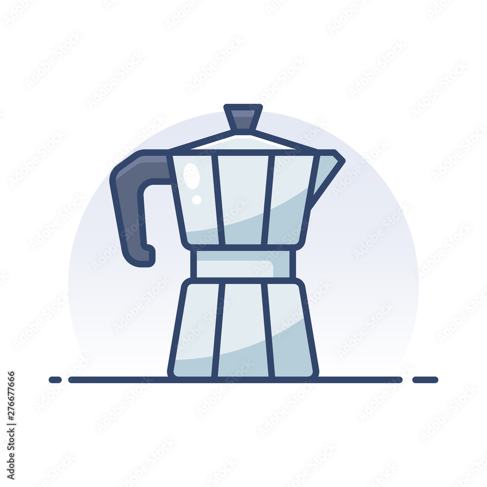 Moka pot. Detailed filled outline icon. Moka pot. Detailed filled outline icon.