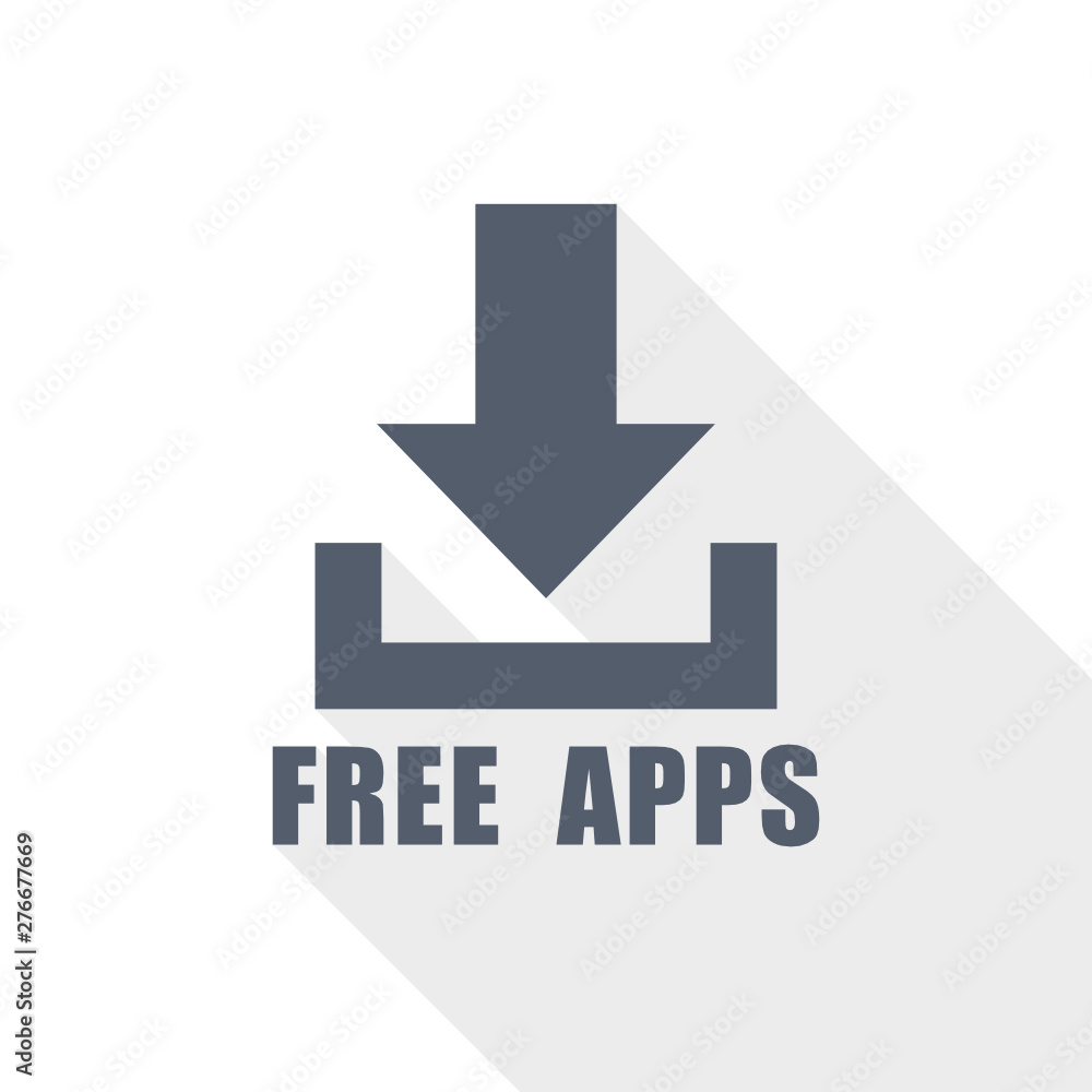 Flat design vector icon, free apps illustration Flat design vector icon, free apps illustration