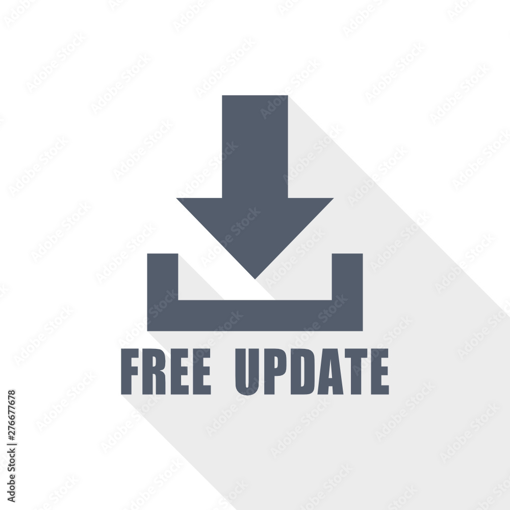 Flat design vector icon, free update illustration Flat design vector icon, free update illustration