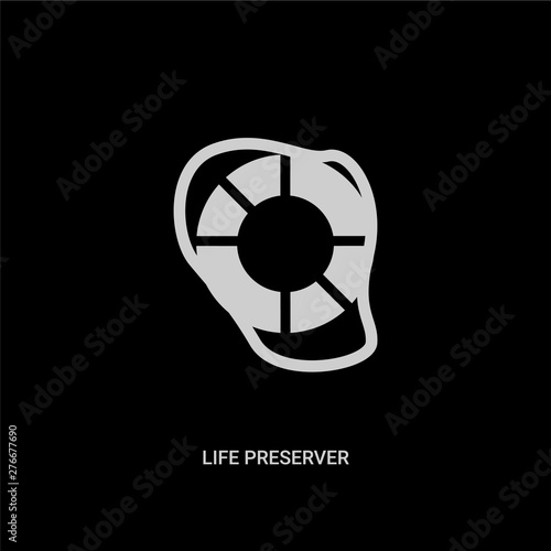 white life preserver vector icon on black background. modern flat life preserver from nautical concept vector sign symbol can be use for web, mobile and logo.