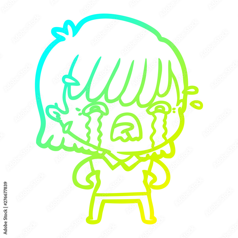 cold gradient line drawing cartoon girl crying cold gradient line drawing cartoon girl crying