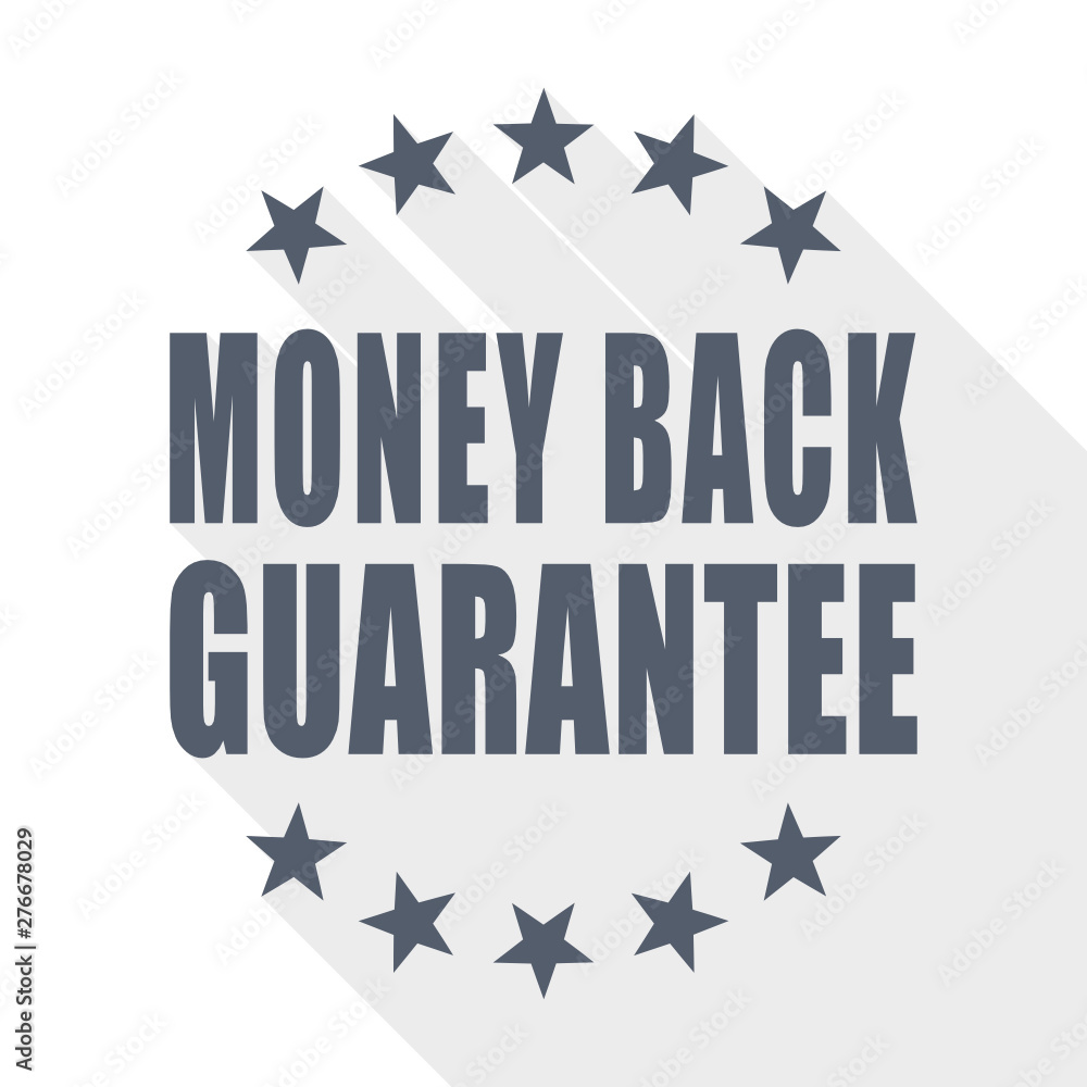 money back guarantee flat design vector icon