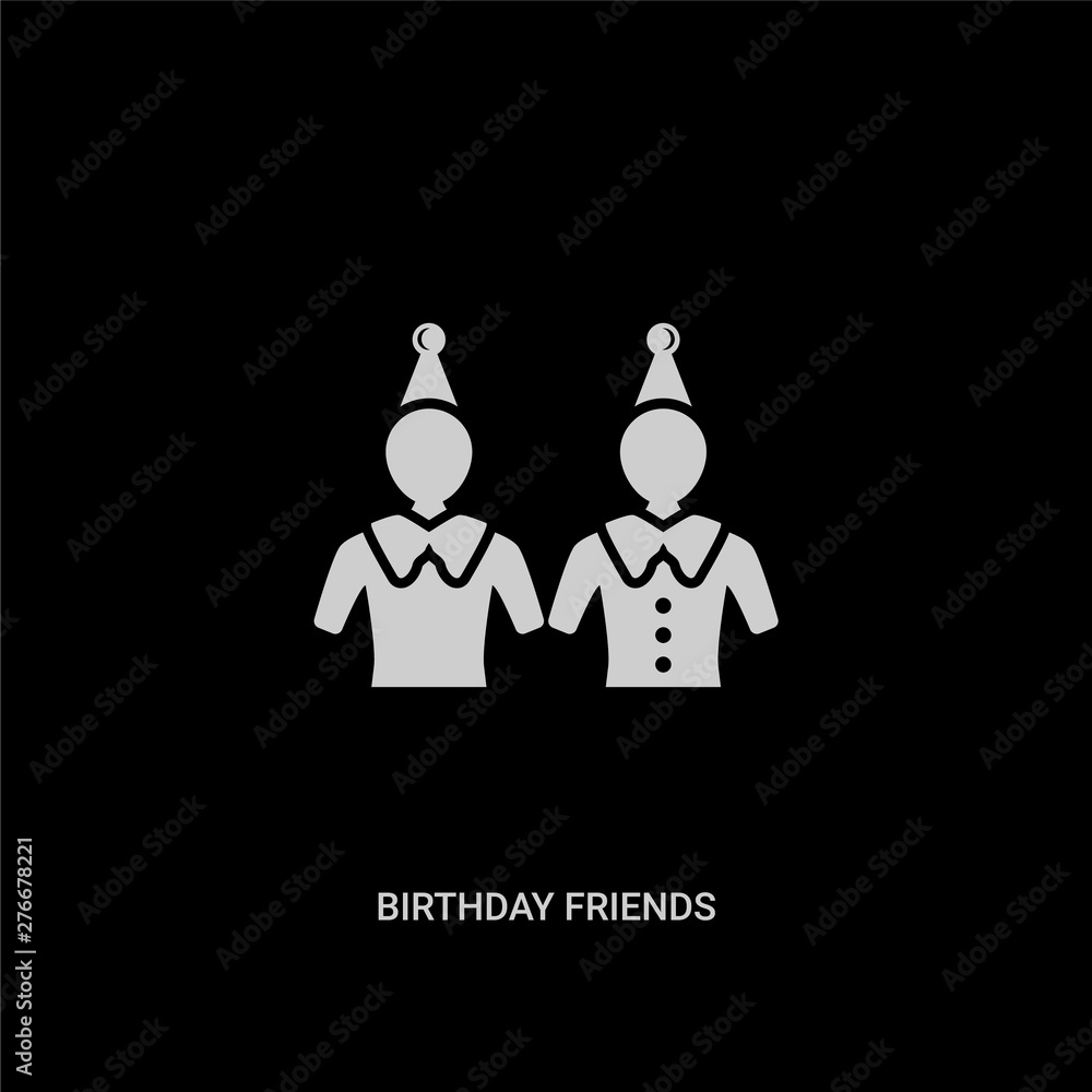 Friendly company chalk white icon on black background friendship social  communication fellowship best friends group spend  CanStock