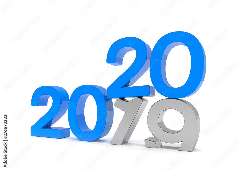 3d illustration - 2019 - 2020 - Silvester, Neujahr, Countdown, Jahreszahlen - blau 3d illustration - 2019 - 2020 - Silvester, Neujahr, Countdown, Jahreszahlen - blau