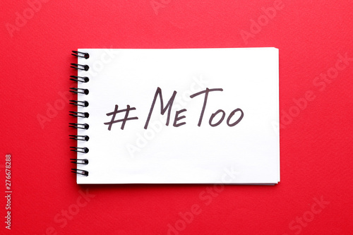 notepad with text Me Too on paper background