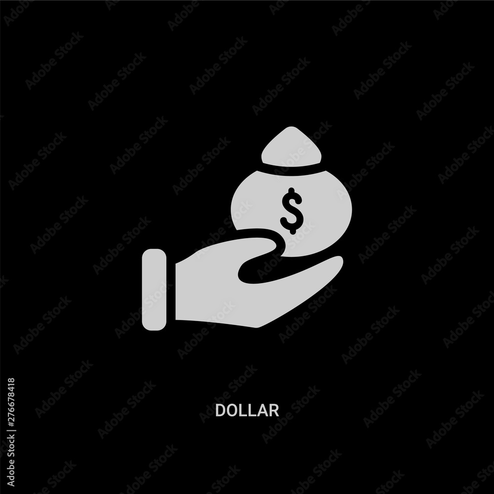 white dollar vector icon on black background. modern flat dollar from payment methods concept vector sign symbol can be use for web, mobile and logo. white dollar vector icon on black background. modern flat dollar from payment methods concept vector sign symbol can be use for web, mobile and logo.