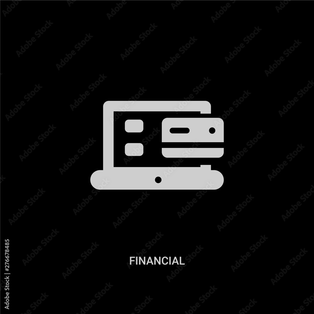 white financial vector icon on black background. modern flat financial from payment methods concept vector sign symbol can be use for web, mobile and logo. white financial vector icon on black background. modern flat financial from payment methods concept vector sign symbol can be use for web, mobile and logo.