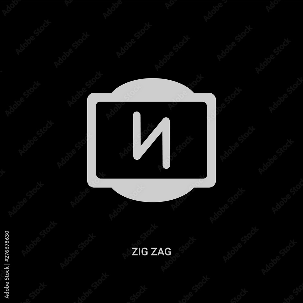 white zig zag vector icon on black background. modern flat zig zag from traffic signs concept vector sign symbol can be use for web, mobile and logo. white zig zag vector icon on black background. modern flat zig zag from traffic signs concept vector sign symbol can be use for web, mobile and logo.