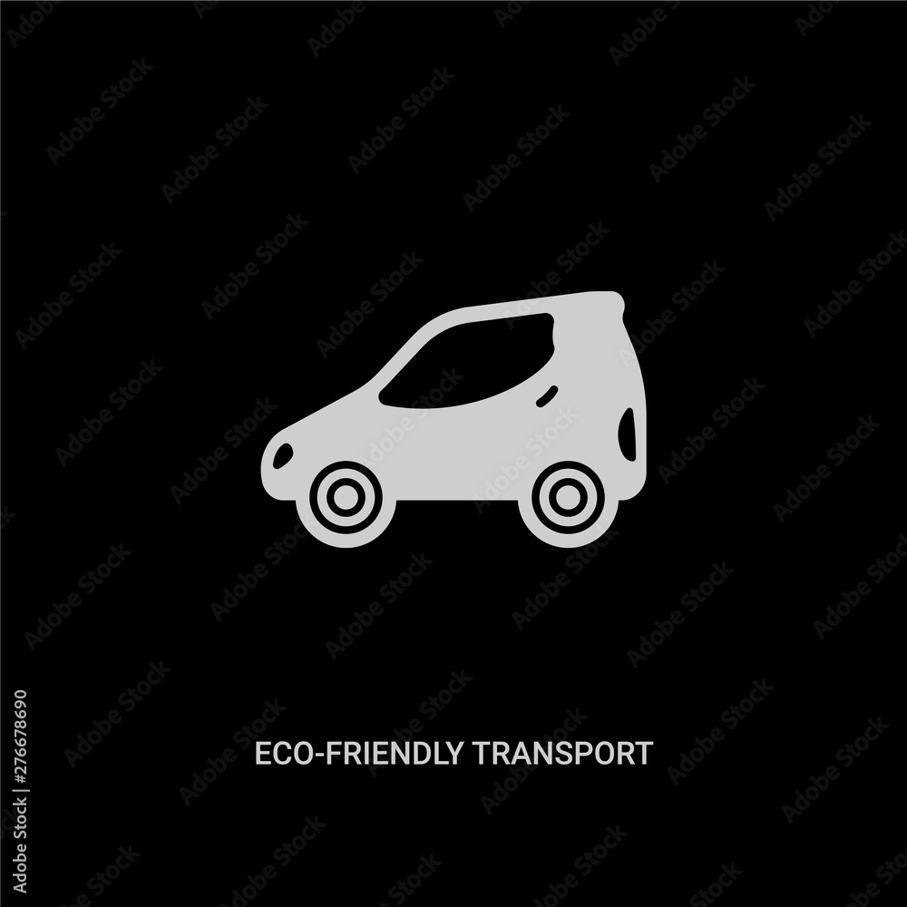 white eco-friendly transport vector icon on black background. modern flat eco-friendly transport from transportation concept vector sign symbol can be use for web, mobile and logo. white eco-friendly transport vector icon on black background. modern flat eco-friendly transport from transportation concept vector sign symbol can be use for web, mobile and logo.