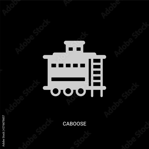 white caboose vector icon on black background. modern flat caboose from transportation concept vector sign symbol can be use for web, mobile and logo.