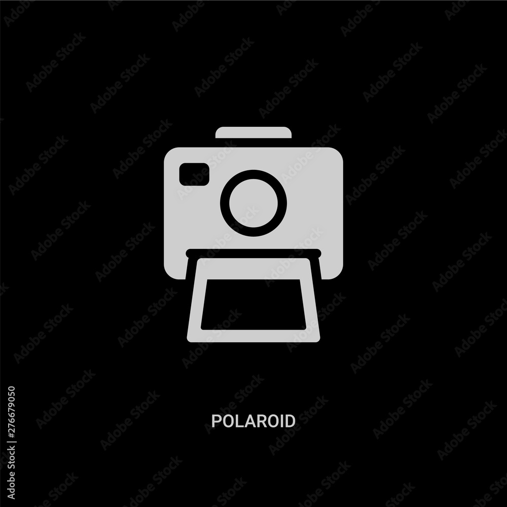 white polaroid vector icon on black background. modern flat polaroid from  travel concept vector sign symbol can be use for web, mobile and logo.  Stock Vector | Adobe Stock