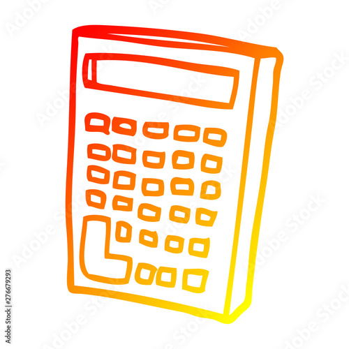 warm gradient line drawing cartoon calculator