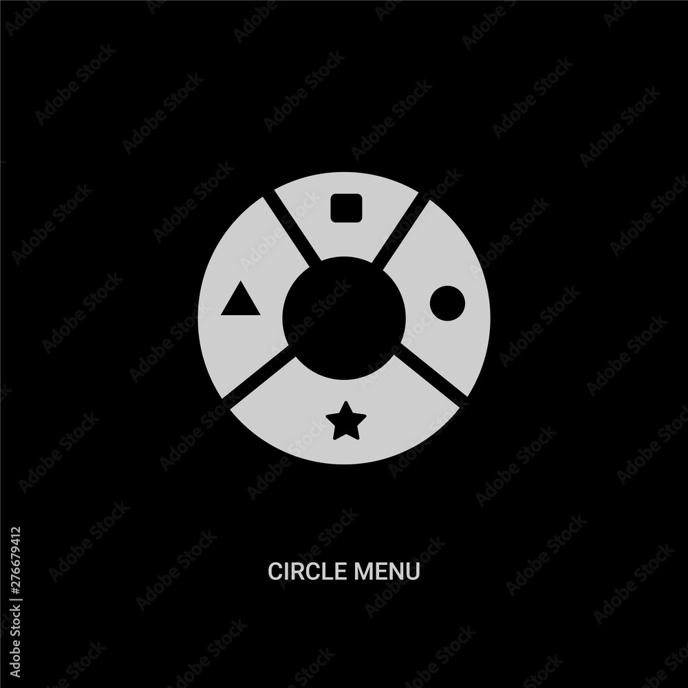 white circle menu vector icon on black background. modern flat circle menu from ultimate glyphicons concept vector sign symbol can be use for web, mobile and logo. white circle menu vector icon on black background. modern flat circle menu from ultimate glyphicons concept vector sign symbol can be use for web, mobile and logo.