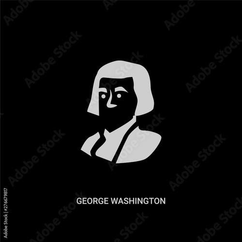 white george washington vector icon on black background. modern flat george washington from united states of america concept vector sign symbol can be use for web, mobile and logo.
