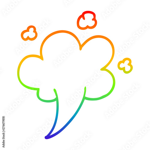 rainbow gradient line drawing cartoon gust of air
