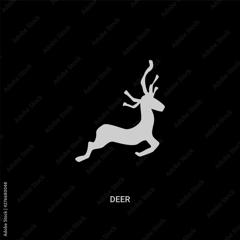 white deer vector icon on black background. modern flat deer from united states of america concept vector sign symbol can be use for web, mobile and logo. white deer vector icon on black background. modern flat deer from united states of america concept vector sign symbol can be use for web, mobile and logo.