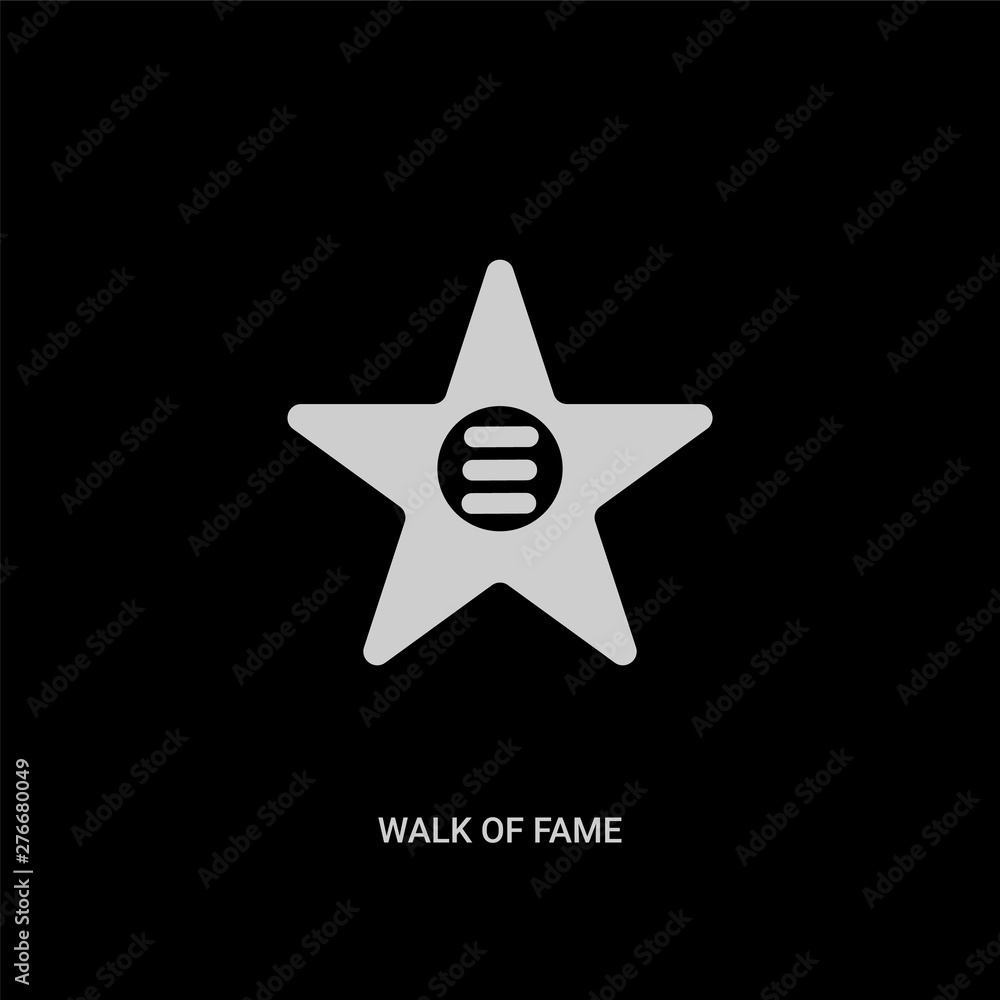 white walk of fame vector icon on black background. modern flat walk of fame from united states of america concept vector sign symbol can be use for web, mobile and logo. white walk of fame vector icon on black background. modern flat walk of fame from united states of america concept vector sign symbol can be use for web, mobile and logo.