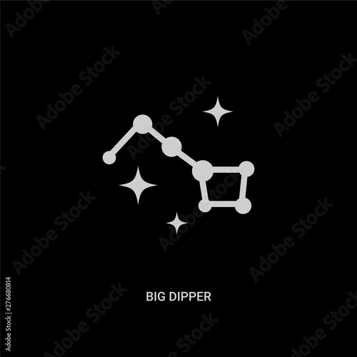 white big dipper vector icon on black background. modern flat big dipper from astronomy concept vector sign symbol can be use for web, mobile and logo.