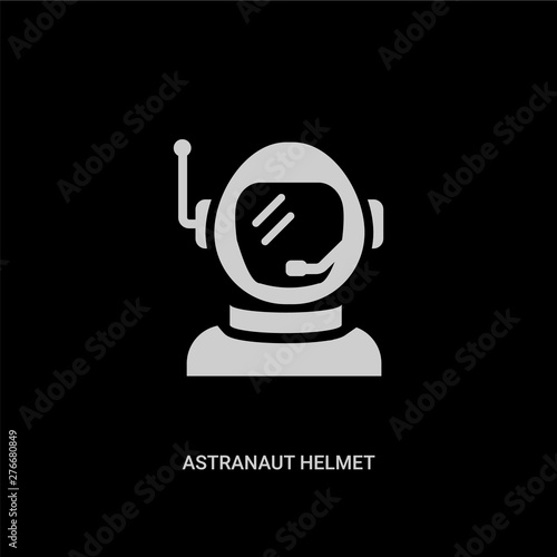 white astranaut helmet vector icon on black background. modern flat astranaut helmet from astronomy concept vector sign symbol can be use for web, mobile and logo.