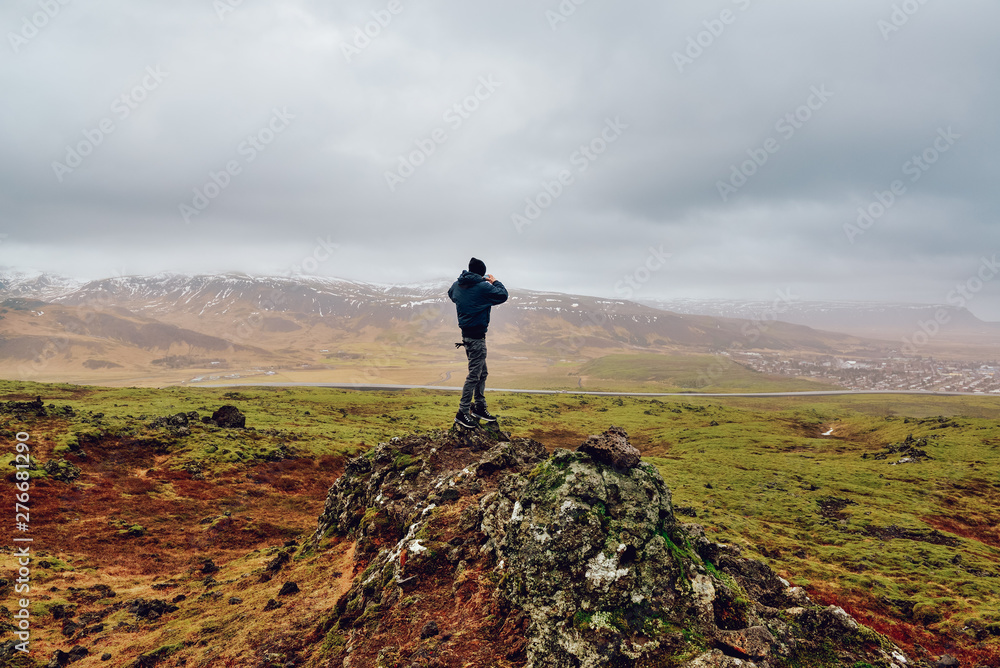 Obraz premium Hike in iceland.. Hiking nature amazing landscape travel wanderlust.