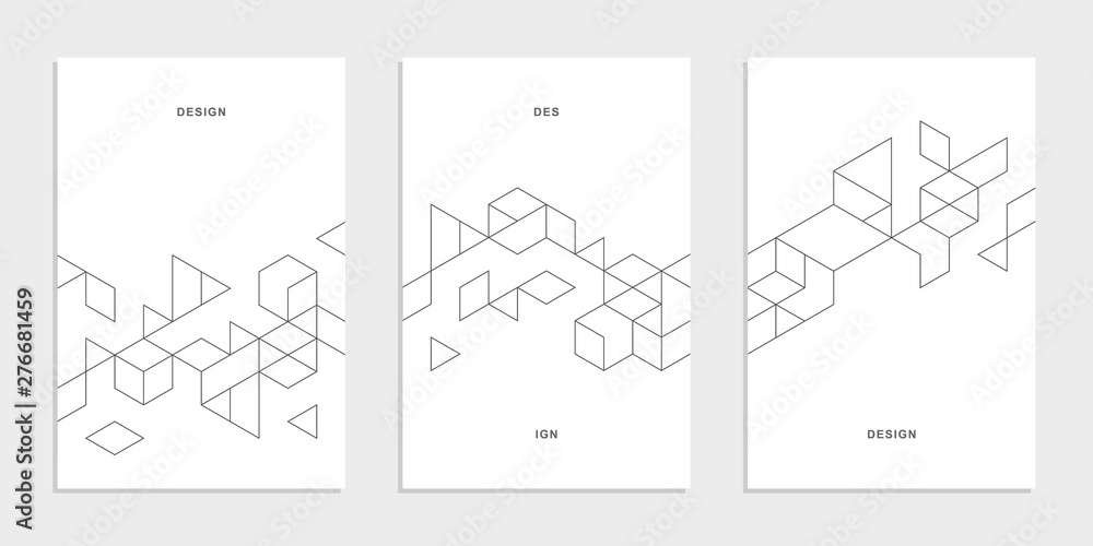 Abstract geometric technological banner. Corporate identity flyer. Vector set background. 