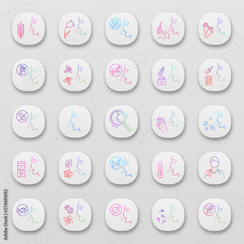 Allergies app icons set