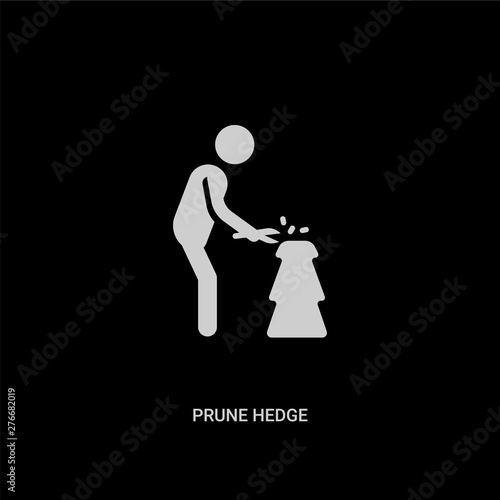 white prune hedge vector icon on black background. modern flat prune hedge from behavior concept vector sign symbol can be use for web, mobile and logo.