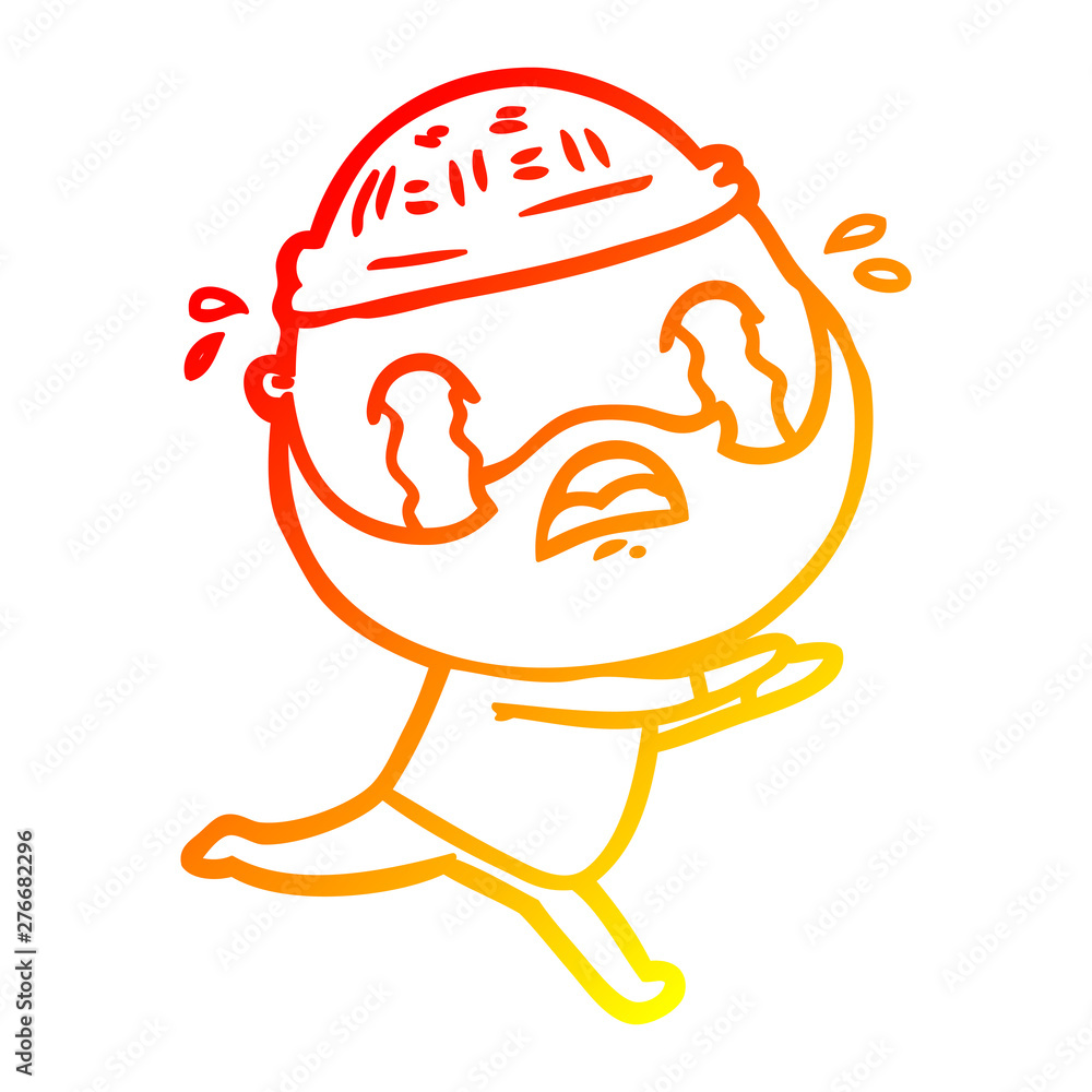 warm gradient line drawing cartoon bearded man crying warm gradient line drawing cartoon bearded man crying