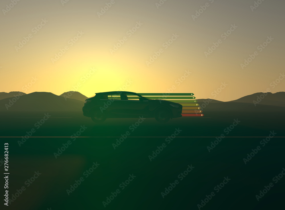 Fototapeta premium Energy efficiency car.
