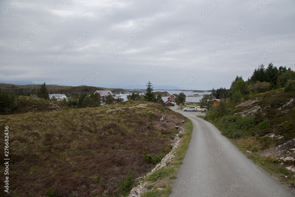 Fototapeta premium Norway island Averoy Nordic landscape North autumn picture