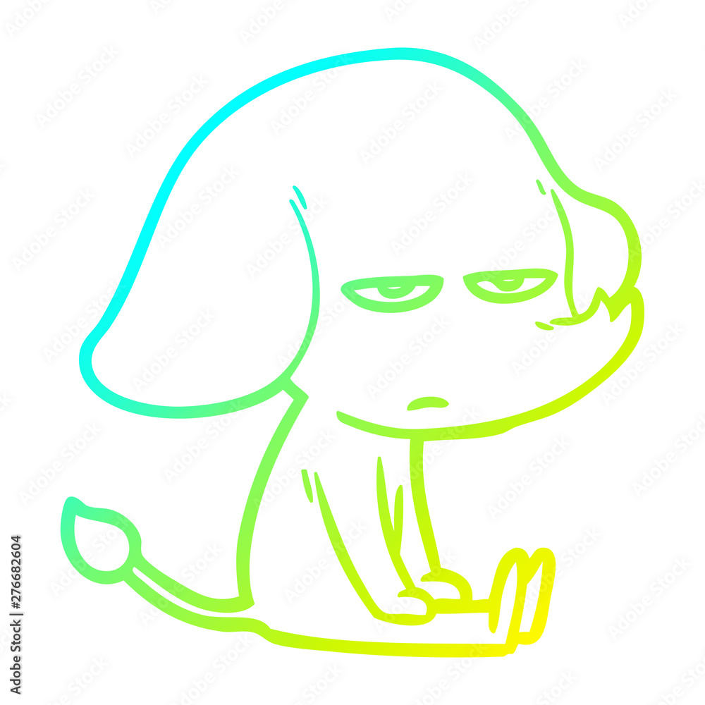 cold gradient line drawing annoyed cartoon elephant cold gradient line drawing annoyed cartoon elephant