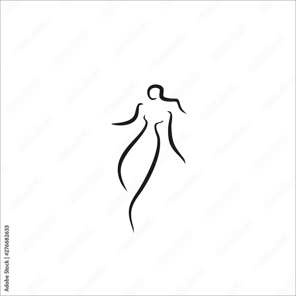 woman shape line illustration vector