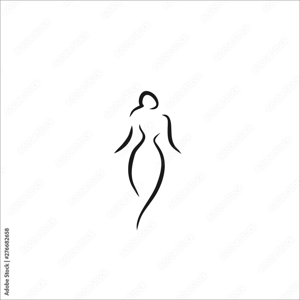 woman shape line illustration vector