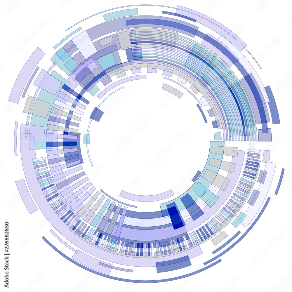 Circle of light-blue geometric shapes Circle of light-blue geometric shapes
