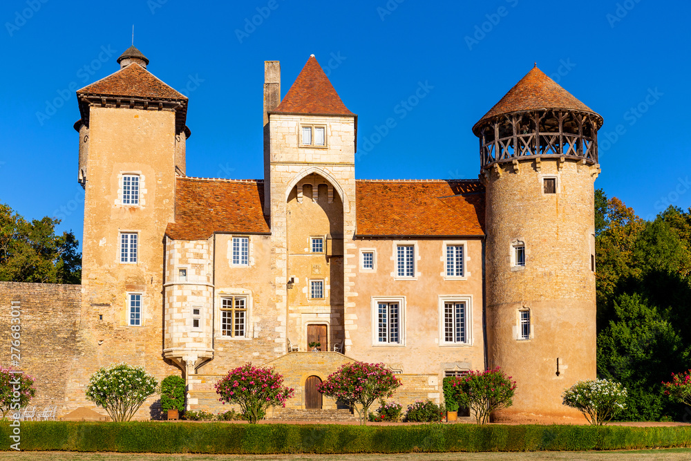 15 September 2018. Beautiful  Sercy Castle in Burgundy region, France.