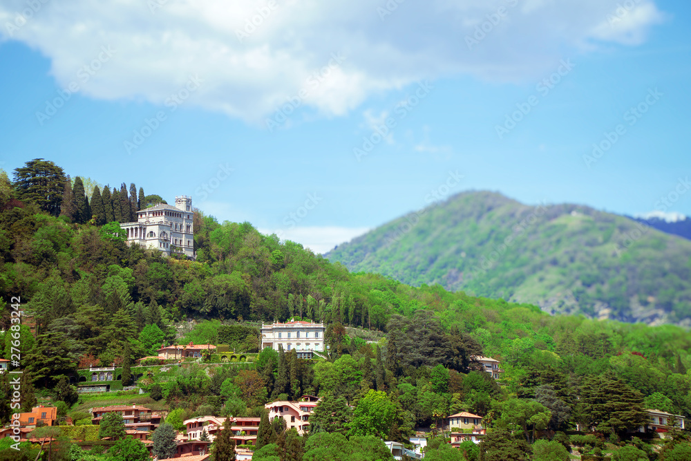 Obraz premium Beautiful summer Como lake landscape in Italy.